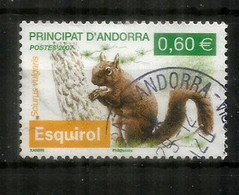 ANDORRE. L'ÉCUREUIL  Des Pyrénées , Timbre Oblitéré,  1 ère Qualité - Used Stamps