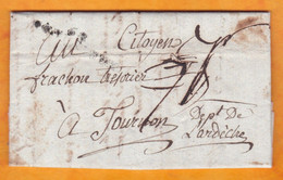 1799 - Marque Postale 68 CONDRIEU,Rhône Sur Lettre Pliée Avec Corresp De 3 Pages Vers Tournon, Ardèche - 1701-1800: Vorläufer XVIII