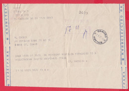 116K202 / Bulgaria 1987 Form ???  Telegram Telegramme Telegramm , Haskovo - Sofia , Bulgarie Bulgarien - Lettres & Documents