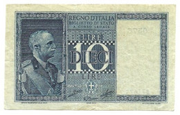 Italia - 10 Lire 1939 Dittatura Grassi     ---- - Italia – 10 Lire