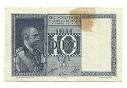 Italia - 10 Lire 1944 Dittatura Grassi    ---- - Italia – 10 Lire