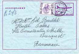 B01-249 P147-017III - Entier Postal - Aérogramme N°17 II(F) - Sabena - 10 F De 1974 Belgique Roumanie - Aerogramas