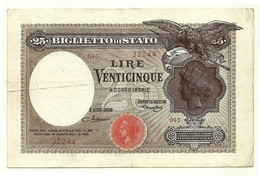 Italia - 25 Lire 1923 Regno D'Italia      ---- - Regno D'Italia – 25 Lire