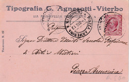 Cartolina Pubblicitaria - Tipografia G. Agnesotti  - Viterbo - Cent 10 - Marcophilia