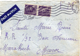 FRANCE LETTRE FM PAR AVION DEPART TOULOUSE 15 DEC 41 Hte GARONNE POUR LE MAROC - 1938-42 Mercure
