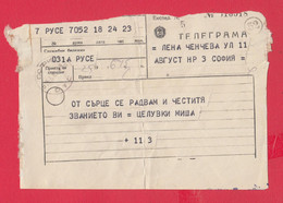 257361 / Bulgaria 1963 Form ??? Telegram Telegramme Telegramm , Rousse - Sofia , Bulgarie Bulgarien - Covers & Documents