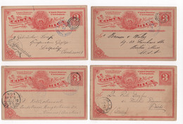 Costa Rica 4 Postal Stationary Cards Carte Postale 1890''s  #3 - Costa Rica