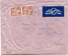 FRANCE LETTRE PAR AVION DEPART PARIS 21-12-44 Bd DE L'HOPITAL POUR LE MAROC - 1939-44 Iris