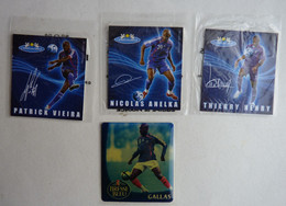 4 Vitro Stickers FOOTBALL FOOTBALLEUR CAPRICE DES DIEUX ET BRESSE BLEU HENRY ANELKA VIEIRA GALLAS - Deportes