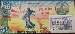 Billet De Loterie Tranche Du Plein Air, 38 ème Tirage, 1975 - Billetes De Lotería