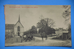 Bois-Seigneur-Isaac 1914: Vue De L'église Et Du Château Très Animée Avec Attelage Et Cavalier - Eigenbrakel