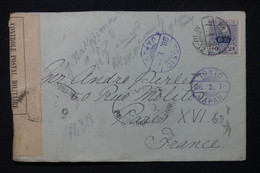 JAPON - Enveloppe De Takasaki Pour La France Via Tokyo Avec Contrôle Postal Militaire En 1918 - L 83453 - Briefe U. Dokumente