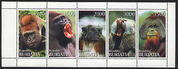 BOURIATIE BURIATIA 1997, SINGES, 5 Valeurs En Feuillet, Neufs / Mint. R1023 - Fantasy Labels