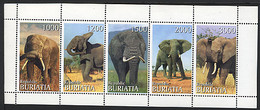 BOURIATIE BURIATIA 1997, ELEPHANTS, 5 Valeurs En Feuillet, Neufs / Mint. R1028 - Fantasy Labels