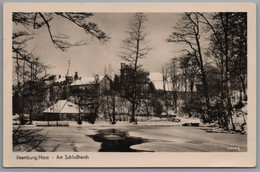 Delcampe - Ilsenburg - S/w Am Schloßteich 1   Im Winter - Ilsenburg