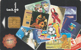 Malta, 095, Telecard Collectors Club, Bird, Football, AIDS, Lion, 2 Scans. - Malta