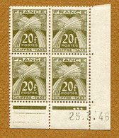 N° 77** (Type GERBES) : COIN DATE Du 25-3-46 - Portomarken