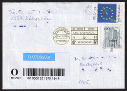 Clock Watch - 2004 Hungary European Union EU Expansion PRIORITY ATM Label Vignette Cover Letter Chair DUNAVARSÁNY 2020 - Horlogerie