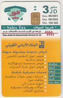 JORDAN - Jordan Kuwait Bank(3 JD), 08/01, Sample No CN - Jordan