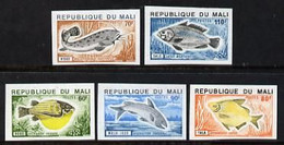 Mali 1975, Fishes, 5val IMPERFORATED - Fishes