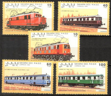 {F0413}  LABEL Trains Locomotives Set MNH Cinderella ! - Fantasy Labels