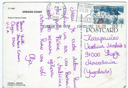 U.S.Oregon Postcard Via Macedonia 1992.machine Stamp Motive Bears - Storia Postale