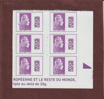 1656 De 2019 - Neuf **- INTERNATIONAL  Adhésif - Angle Bas Avec Le Triangle - 6 Marianne L' ENGAGÉE.- Issu De 50 Timbres - 2018-2023 Marianne L'Engagée