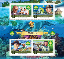 Maldives 2015  Scouting In Maldives  ,  Robert Baden-Powell, Maumoon Abdul Gayoom, Fish ,turtle - Maldives (1965-...)