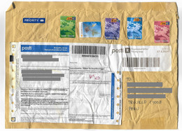 Finland Registered Cover With Lion & Flora Stamps Sent To Peru - Cartas & Documentos