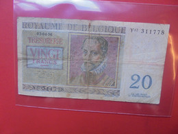 BELGIQUE 20 Francs 03-04-1956 Circuler - 20 Francos