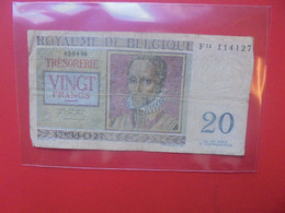 BELGIQUE 20 Francs 03-04-1956 Circuler - 20 Francs