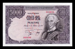 España Spain 5000 Pesetas Carlos III 1976 Pick 155 Sin Serie Low Serial 000096 SC UNC - [ 4] 1975-… : Juan Carlos I