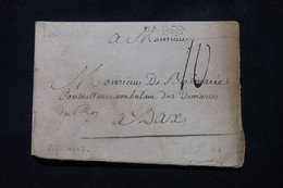 FRANCE - Marque Postale Sur Lettre Pour Dax En 1774 - L 83545 - 1701-1800: Voorlopers XVIII