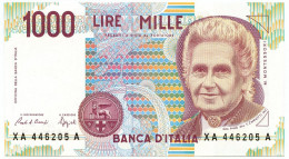 1000 LIRE MARIA MONTESSORI SERIE SOSTITUTIVA XA 08/02/1993 FDS - Other & Unclassified