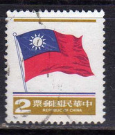 REPUBLIC OF CHINA CINA TAIWAN 1978 1980 NATIONAL FLAG 2$ USATO USED OBLITERE' - Usati