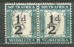 Union Of South Africa Postage Due, Südafrika Portomarken Mi# 22  Gestempelt/used - Pair - Impuestos