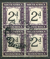 Union Of South Africa Postage Due, Südafrika Portomarken Mi# 24  Gestempelt/used - 4block - Segnatasse