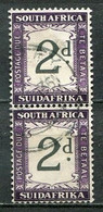 Union Of South Africa Postage Due, Südafrika Portomarken Mi# 25 Gestempelt/used - Pair - Segnatasse