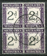 Union Of South Africa Postage Due, Südafrika Portomarken Mi# 25 Gestempelt/used - 4-block - Segnatasse