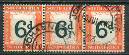 Union Of South Africa Postage Due, Südafrika Portomarken Mi# 29 Gestempelt/used - 3strip - Portomarken