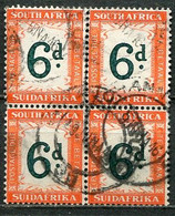 Union Of South Africa Postage Due, Südafrika Portomarken Mi# 29 Gestempelt/used - 4block - Strafport