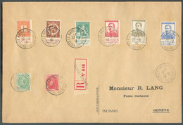 N°108/110-118/120-129/130 (Croix-Rouge)  Obl. Sc LE HAVRE (SPECIAL) Sur Lettre Recommandée Du 22-3-1915 Vers Genève (CH) - Autres & Non Classés