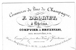 Carte Porcelaine CHAMPAGNE F.Droinet à Rheims Rue De Bavière - Champagne & Schuimwijn