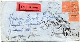 FRANCE LETTRE PAR AVION DEPART JUAN LES PINS 11-5-30 ALPES MARITIMES POUR L'ALGERIE PUIS REEXPEDIEE EN FRANCE - 1903-60 Sower - Ligned