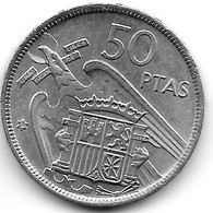 Spain  50 Pesetas  1957 ( 59)    Km 788    Xf+/ms60 - 50 Pesetas