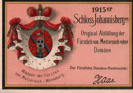 RARE / 1915 / ALLEMAGNE /  Schloss Johannisberger Der Fürstlich Von Metternichschen Domäne Rentmeister - Riesling