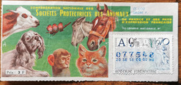 Billet De Loterie Nationale 1970 9e Tr A - Société Protectrice Des Animaux 3 Frs - Billetes De Lotería