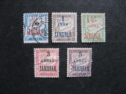 ZANZIBAR : Série Timbres-Taxe N°1 Au N°5, Oblitérés. - Used Stamps