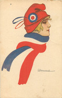 Illustrateur NANNI - Carte Patriotique 1917 - Femme Enveloppé Dans Une écharpe De France - Theme Europe - Nanni