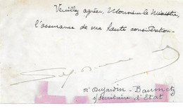 DUJARDIN BEAUMETZ PEINTRE ET SOUS SECRETAIRE D ETAT NE A PASSY - AUTOGRAPHE SIGNATURE SUR FRAGMENT - Otros & Sin Clasificación